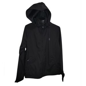 Izod Men's Black Performance Tech Softshell Jacket with Hood NWT Size Medium